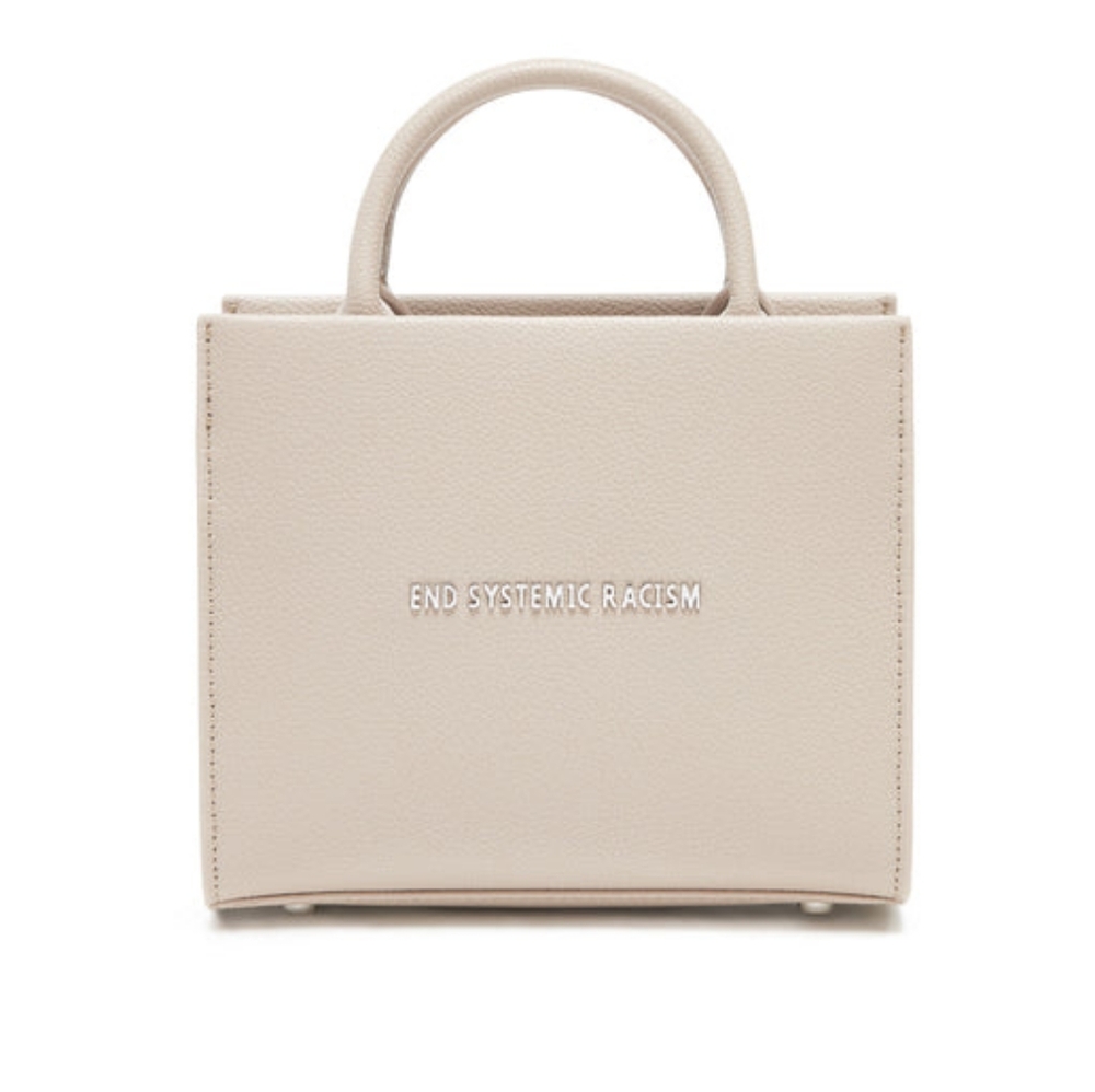 Brandon Blackwood ESR Tote taupe recycled leather silver hardware